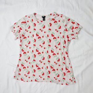 Rue+ Cherry Ribbed White Tee 4X. In great condition!